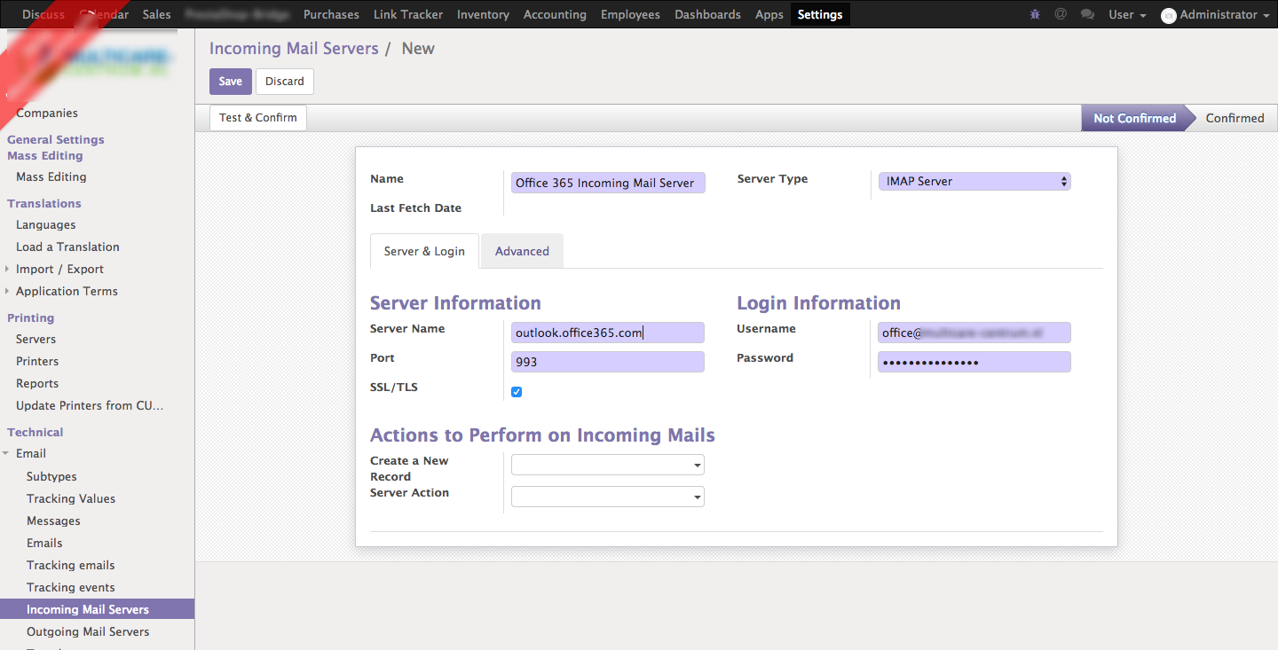 outlook 365 incoming mail server