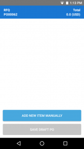 create purchase order from warehouse