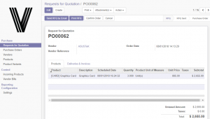 create purchase order from warehouse