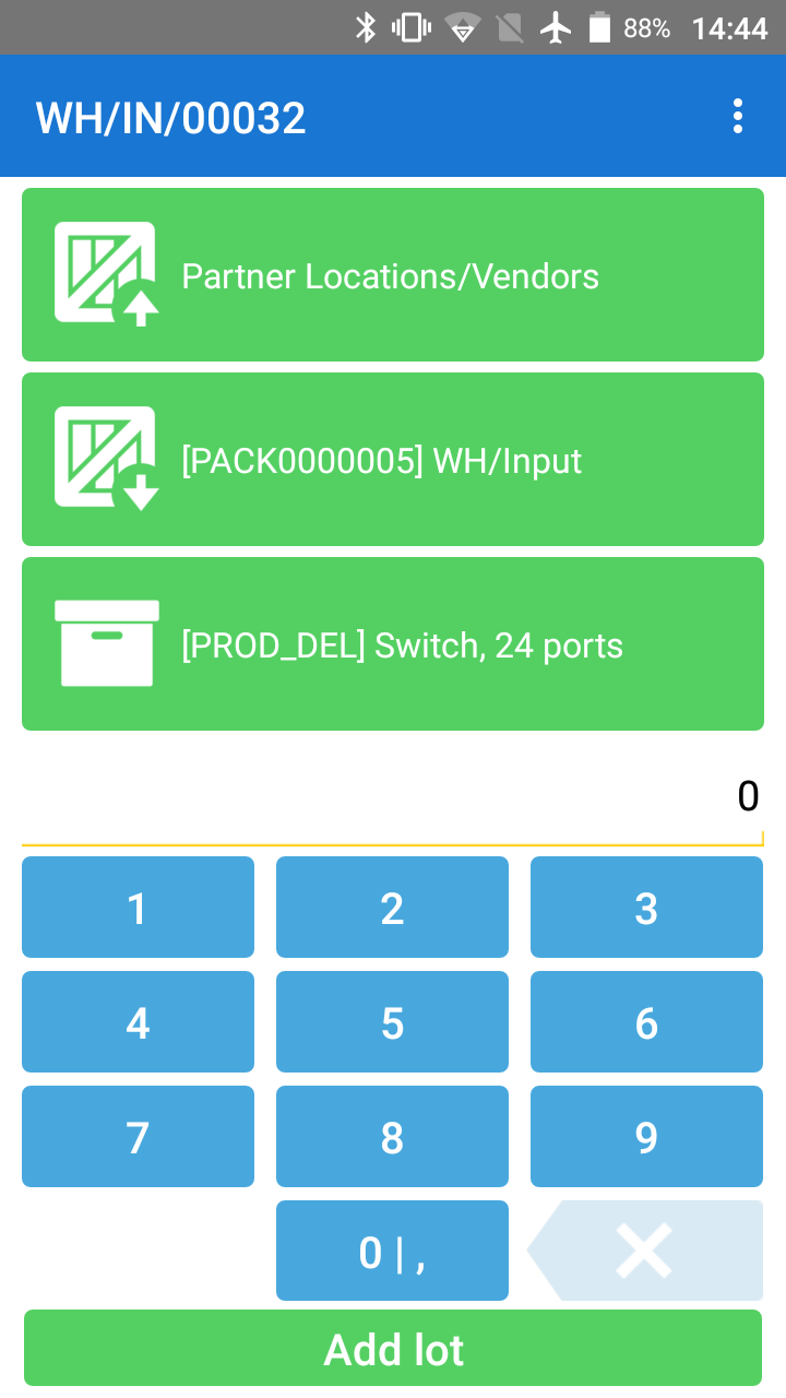 Odoo warehouse operations