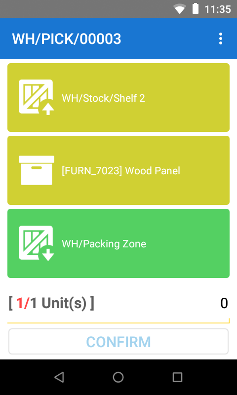 Odoo warehouse scanner