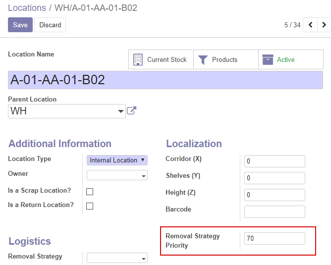 warehouse management odoo