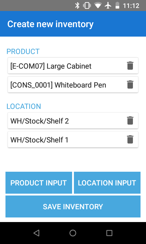 Odoo inventory