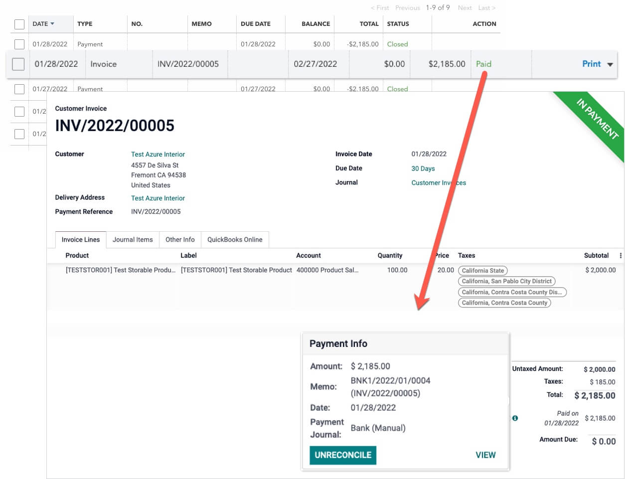 Sync Payments from QuickBooks to Odoo