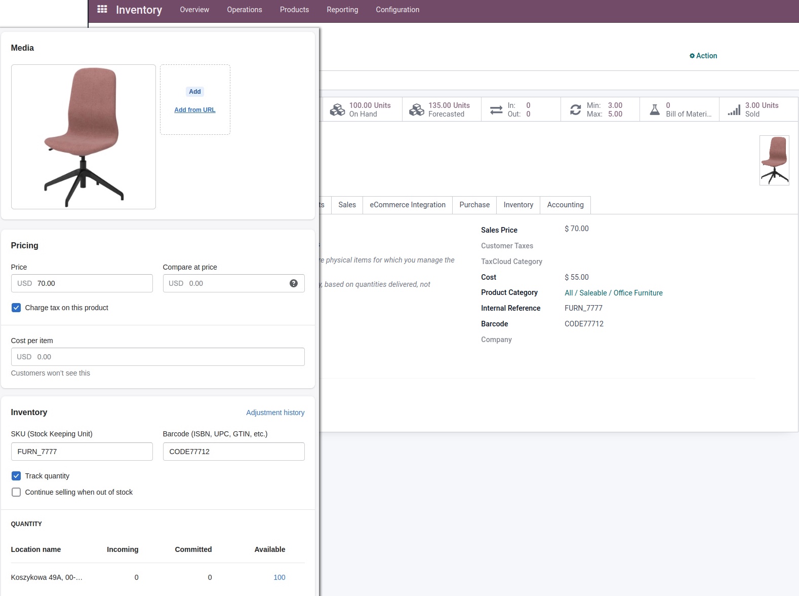 odoo shopify product export