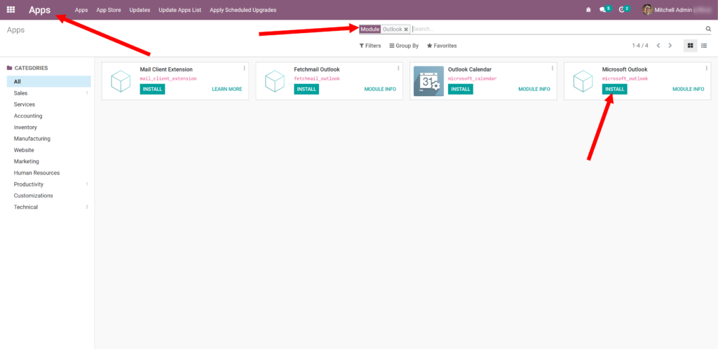 configuring mail server odoo