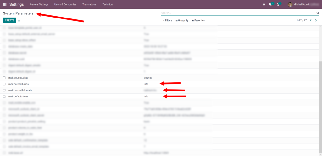 configuring of incoming connection odoo
