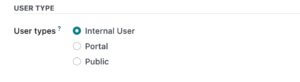 Types of Odoo users
