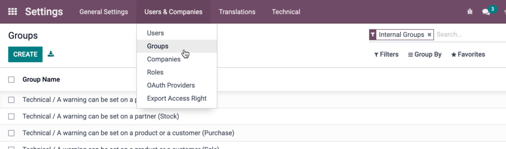 odoo groups
