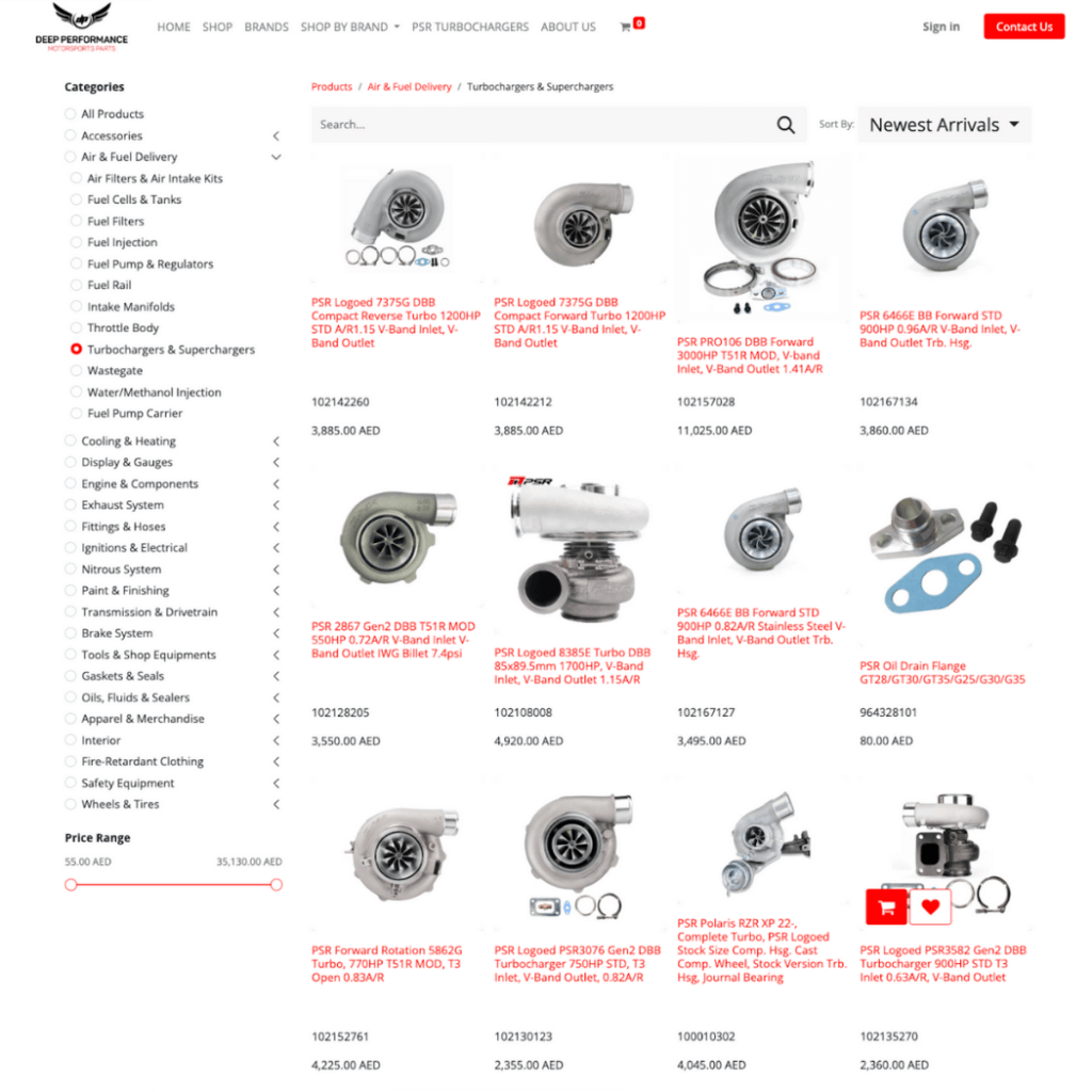 deep performance online store powered by odoo